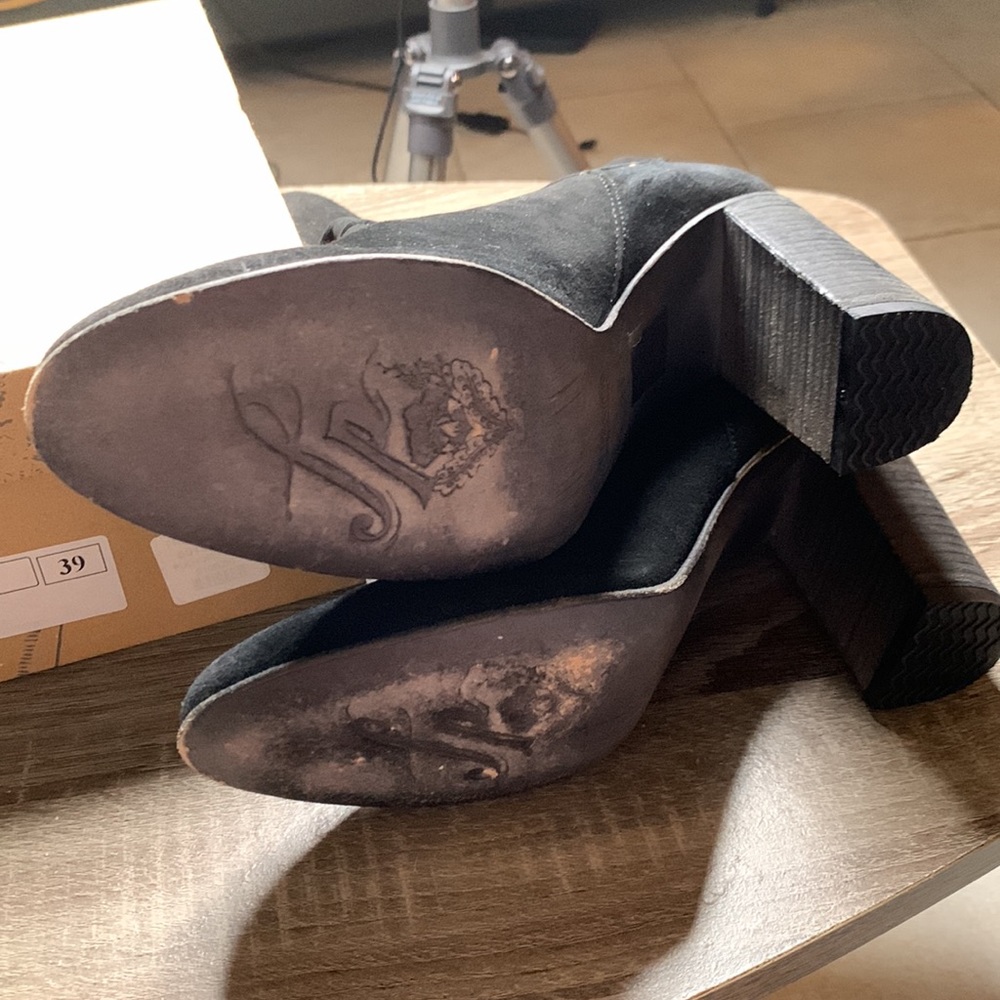 FREE PEOPLE - Dakota Heel Boots in Black Suede EUC Size 39/9 - Picture 13 of 13